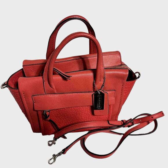 COACH Bleecker Mini Riley Leather Mini Crossbody Handbag Orange OS Vintage 41-04 - Picture 1 of 13